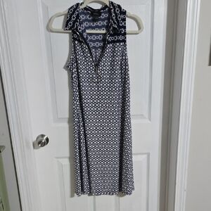 MSK Black and White Geometric Midi Dress